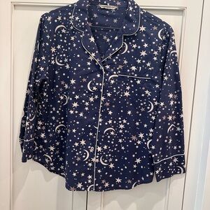Printfresh celestial skies Navy Star and Moon Pajama set Medium